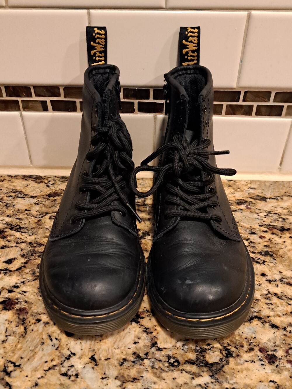 Dr. Martens Black Leather Lace-Up Combat Boots